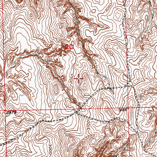 Topographic Map of Oglala Lakota County, SD