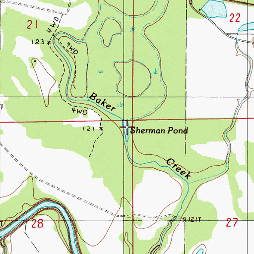 Topographic Map of Sherman Pond, AL