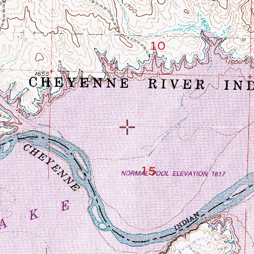 Topographic Map of Cheyenne River, SD