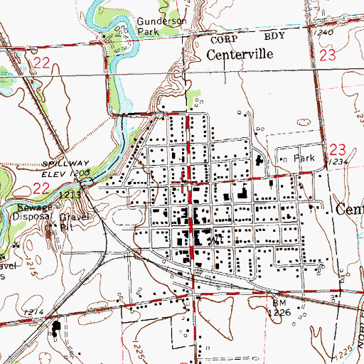 Topographic Map of Centerville, SD