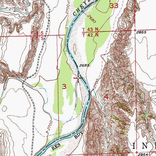 Topographic Map of French Creek, SD