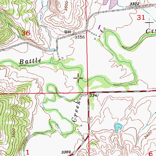 Topographic Map of Grace Coolidge Creek, SD