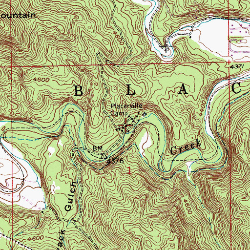 Topographic Map of Placerville Camp, SD