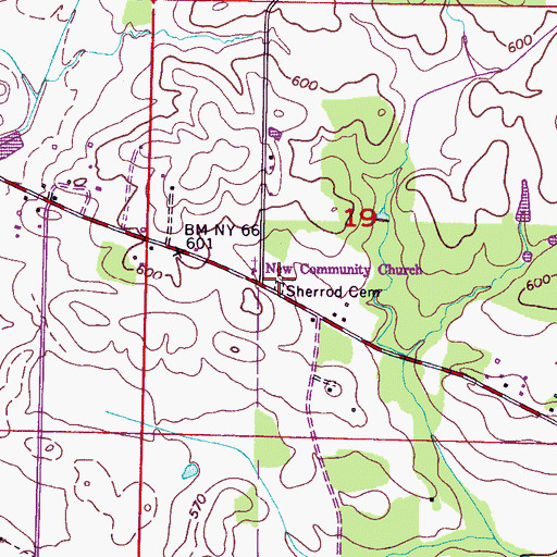 Topographic Map of Sherrod Cemetery, AL