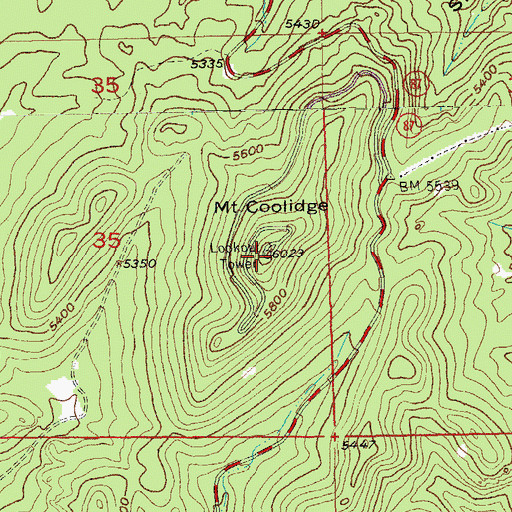 Topographic Map of Mount Coolidge, SD
