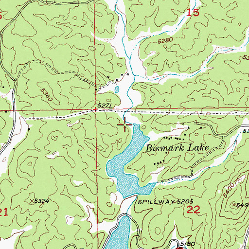 Topographic Map of Bismark Creek, SD