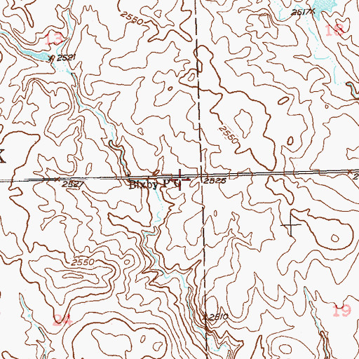Topographic Map of Bixby Post Office (historical), SD