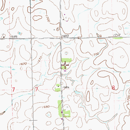 Topographic Map of Dyce Post Office (historical), SD