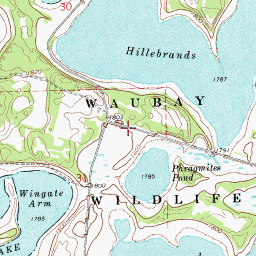 Topographic Map of Wahbay Post Office (historical), SD