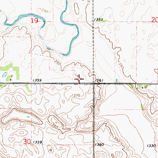 Topographic Map of Boz Post Office (historical), SD
