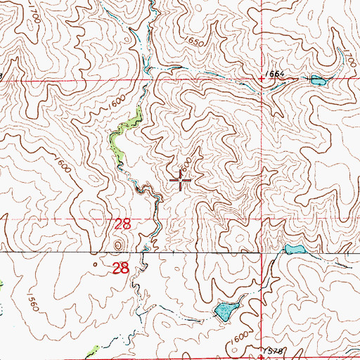 Topographic Map of Crow Creek Reservation, SD