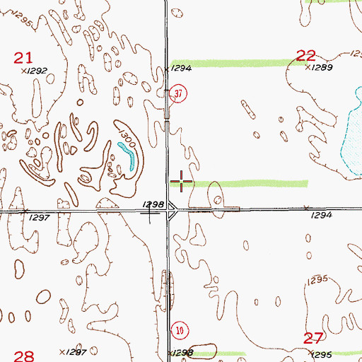 Topographic Map of Merna Post Office (historical), SD