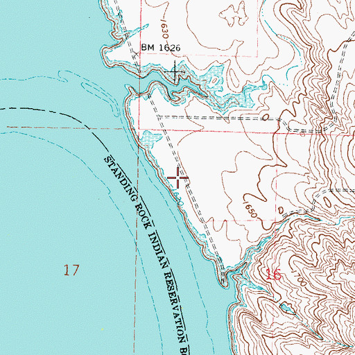 Topographic Map of Vanderbilt Post Office (historical), SD