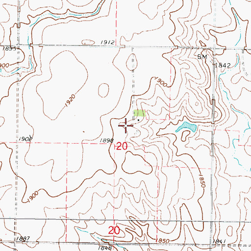 Topographic Map of Tislo Post Office (historical), SD