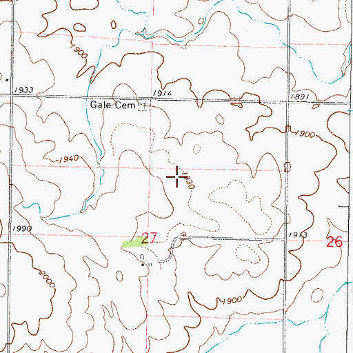 Topographic Map of Gale Post Office (historical), SD