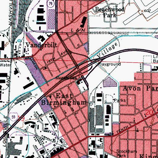 Topographic Map of Shields Elementary School, AL