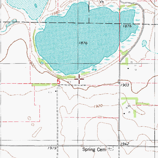 Topographic Map of Springs Post Office (historical), SD