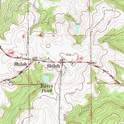 Topographic Map of Shiloh, AL