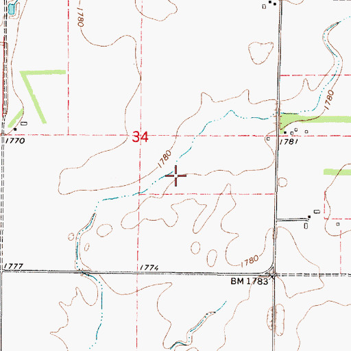 Topographic Map of Warnecke Post Office (historical), SD