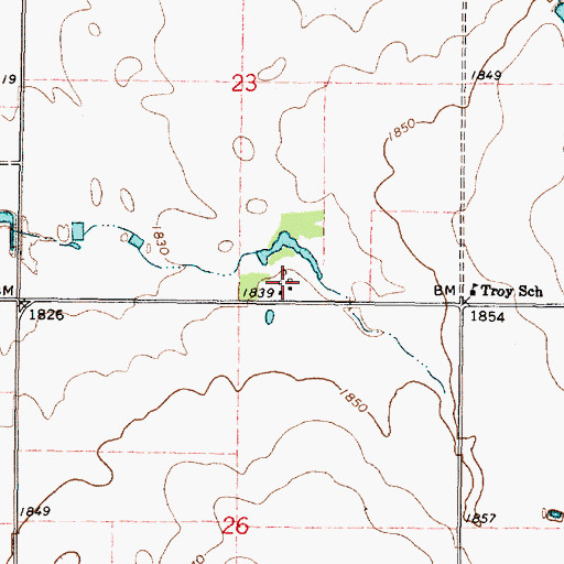 Topographic Map of Laurel Post Office (historical), SD