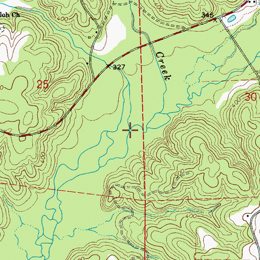 Topographic Map of Shiloh Branch, AL