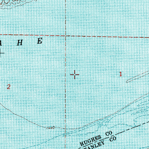 Topographic Map of Oahe Post Office (historical), SD