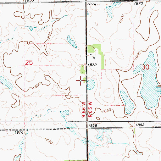 Topographic Map of Templeton Post Office (historical), SD