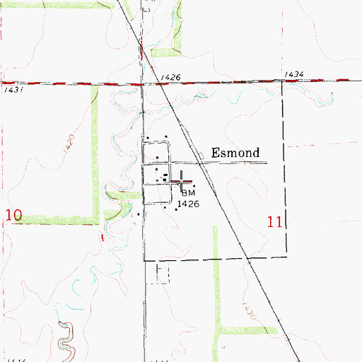 Topographic Map of Sana Post Office (historical), SD