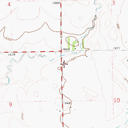 Topographic Map of Mathews Post Office (historical), SD