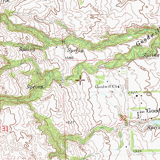 Topographic Map of Goodwill Post Office (historical), SD