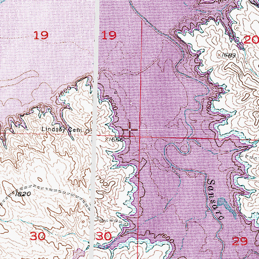 Topographic Map of Lindsay Post Office (historical), SD