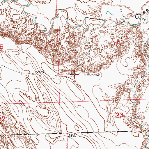 Topographic Map of Casey Post Office (historical), SD