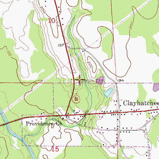 Topographic Map of Shiloh Cemetery, AL