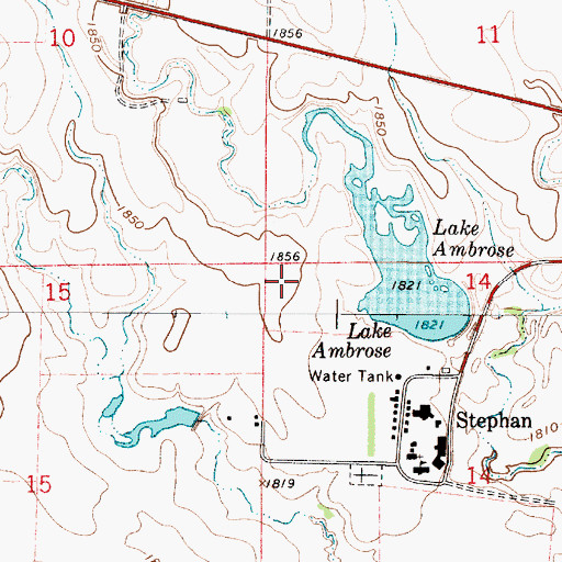 Topographic Map of Stephan Post Office (historical), SD