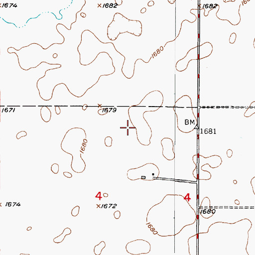Topographic Map of Edwin Post Office (historical), SD