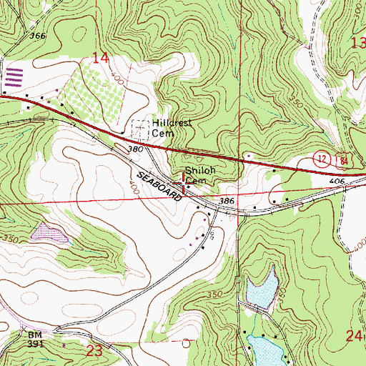 Topographic Map of Shiloh Cemetery, AL