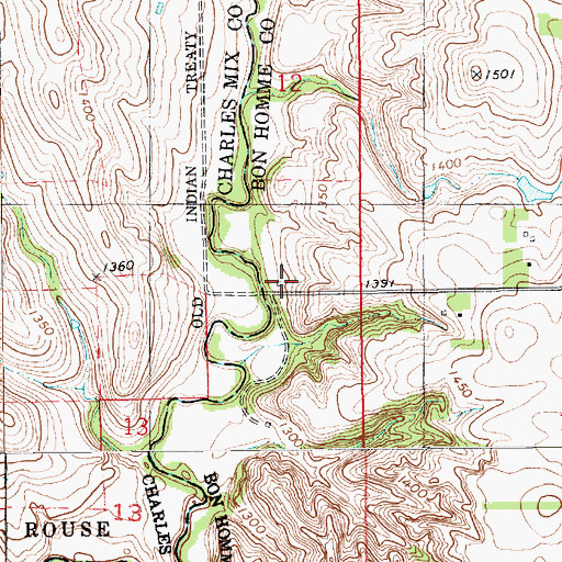 Topographic Map of Andrus Post Office (historical), SD