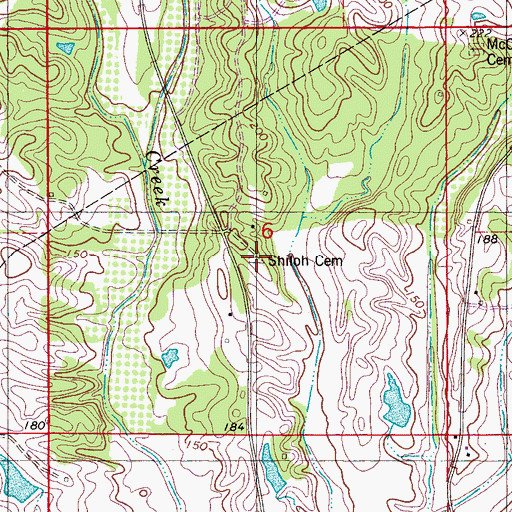 Topographic Map of Shiloh Cemetery, AL