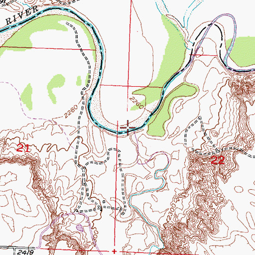 Topographic Map of Bear-in-the-Lodge Creek, SD