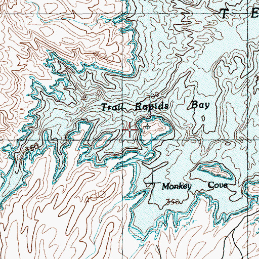 Topographic Map of Trail Rapids Bay, AZ