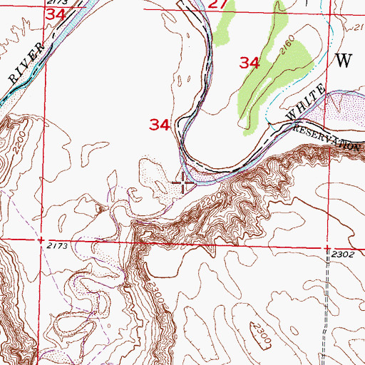 Topographic Map of Cottonwood Creek, SD