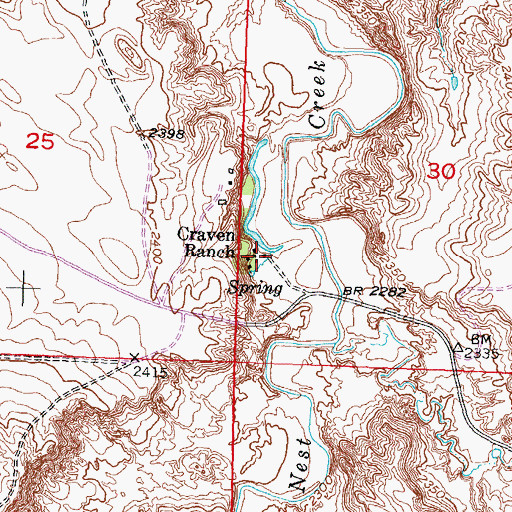 Topographic Map of Craven Ranch, SD