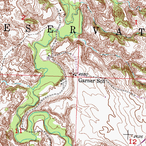 Topographic Map of Garner School, SD