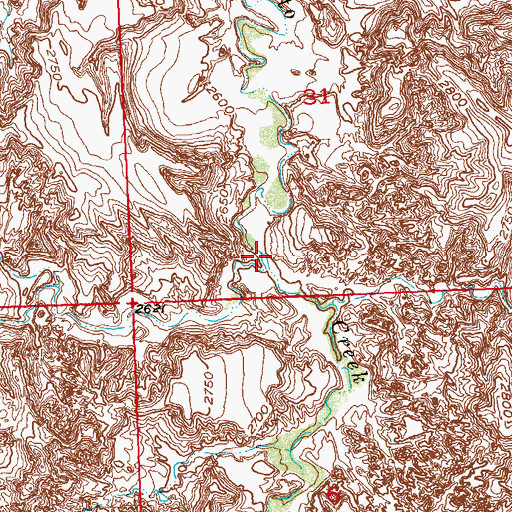 Topographic Map of Indian Creek, SD