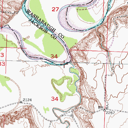 Topographic Map of Pass Creek, SD