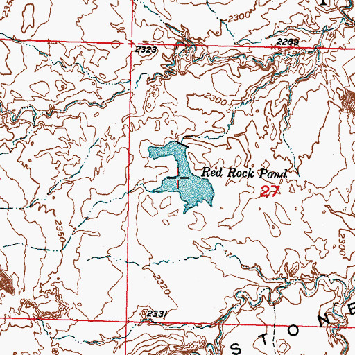 Topographic Map of Red Rock Pond, SD