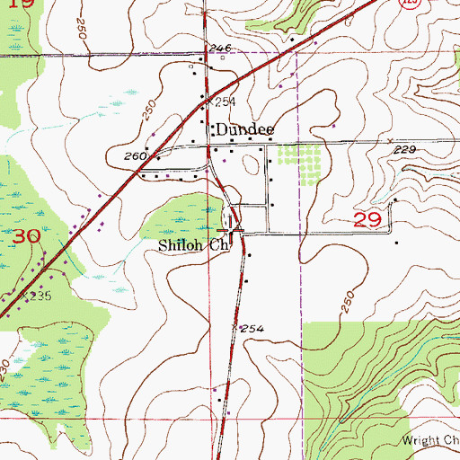 Topographic Map of Shiloh Baptist Church, AL