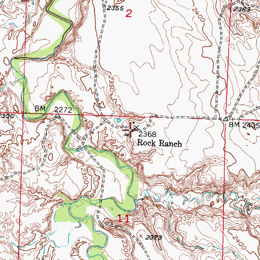 Topographic Map of Rock Ranch, SD