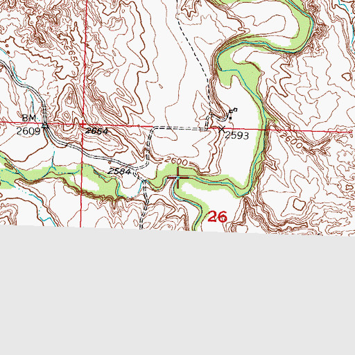 Topographic Map of Turtle Creek, SD