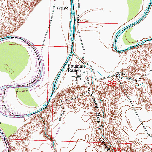 Topographic Map of Youman Ranch, SD